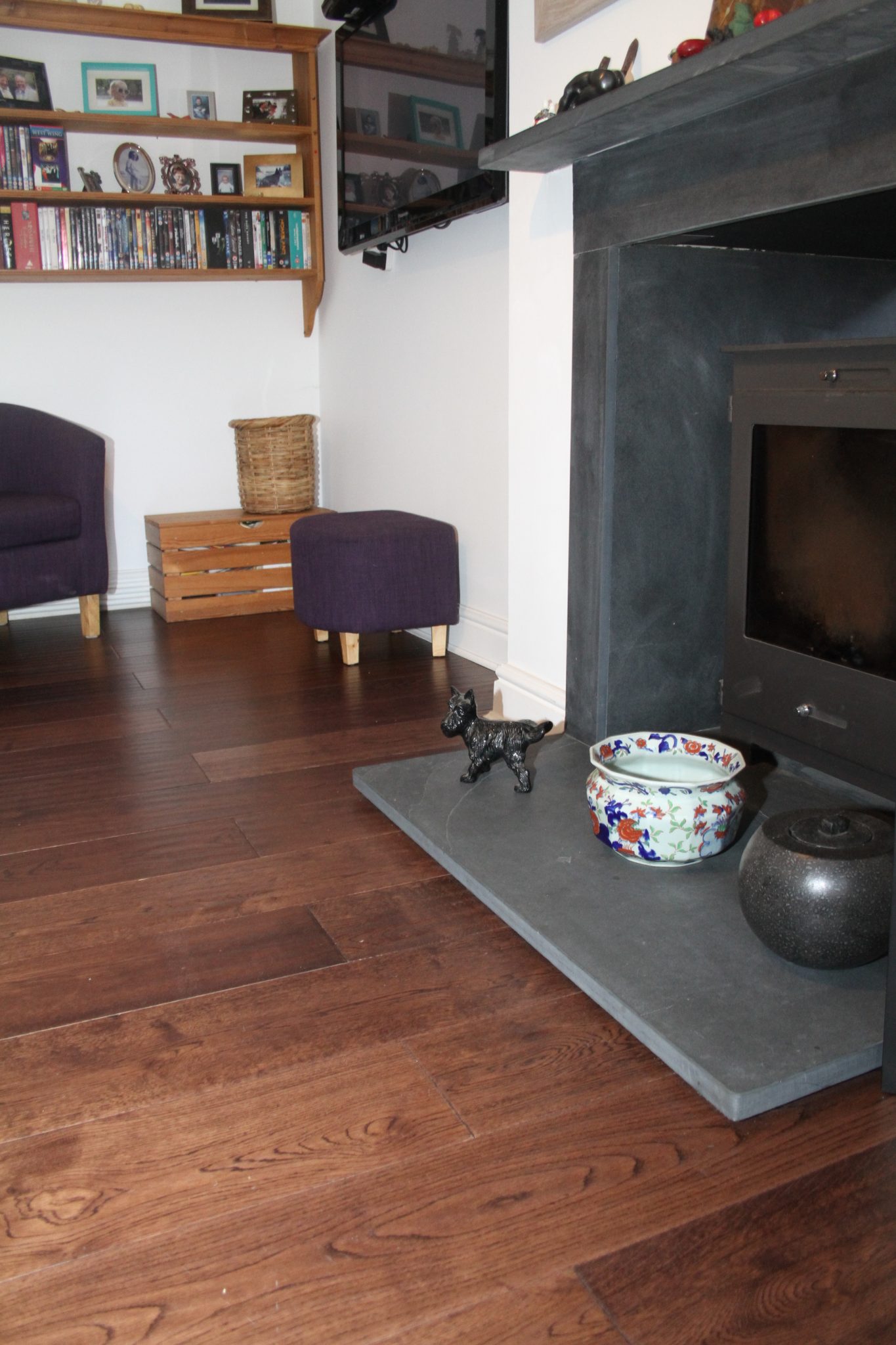 vintage engineered oak in front room