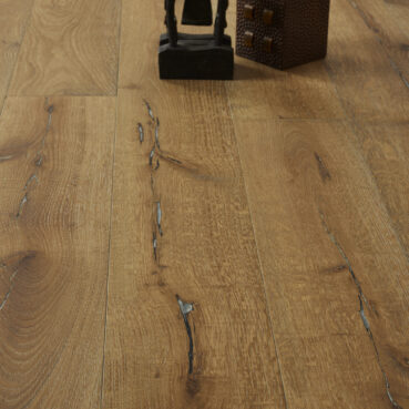 Smoked Brushed & White Oiled Sunken Filler Engineered Oak Flooring - Free Sample