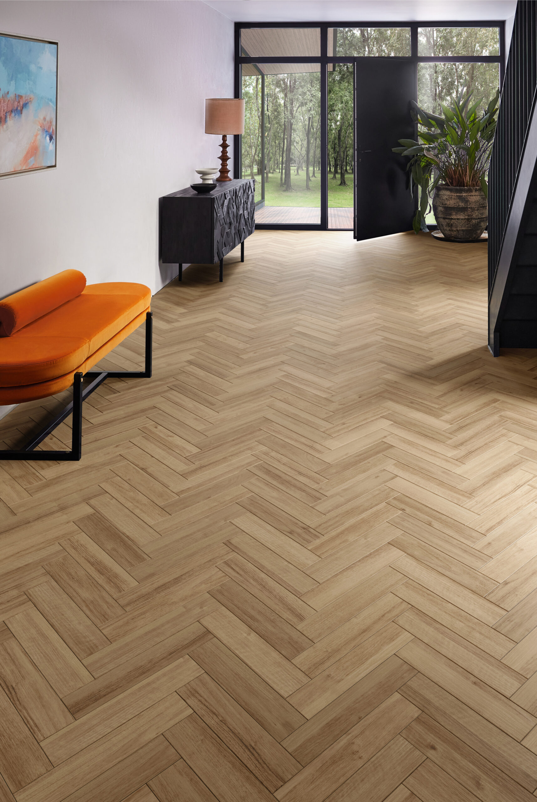 invisible oiled 190 Herringbone oak flooring